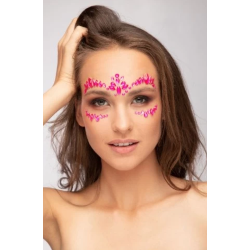 bijoux neon rose visage femme