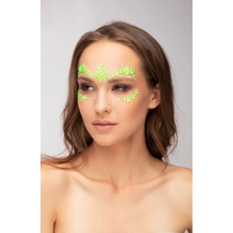 bijoux visage neon jaune femme