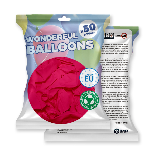 paquet ballons latex fuchsia