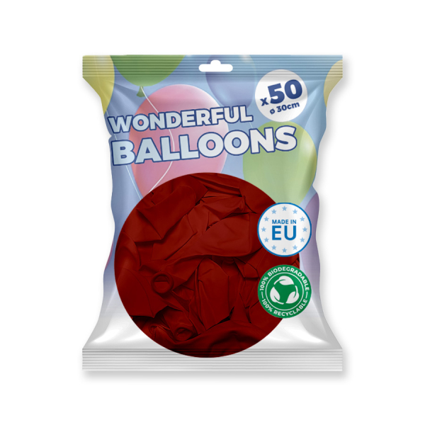 lot de 50 ballons bordeaux biodégradable