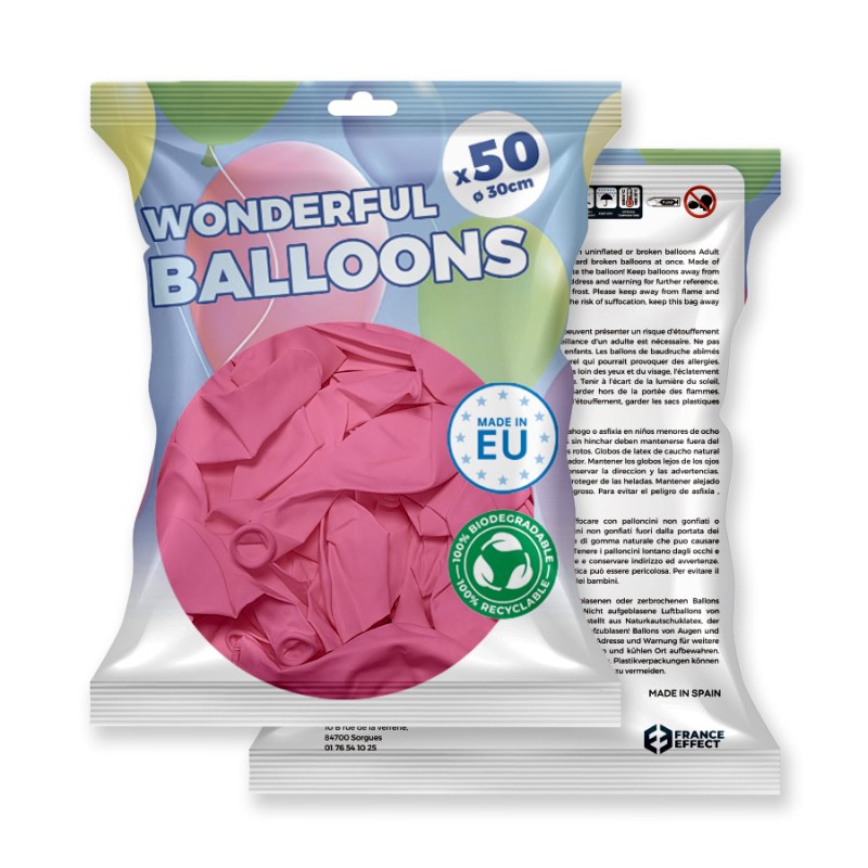 ballons de baudruche rose en latex