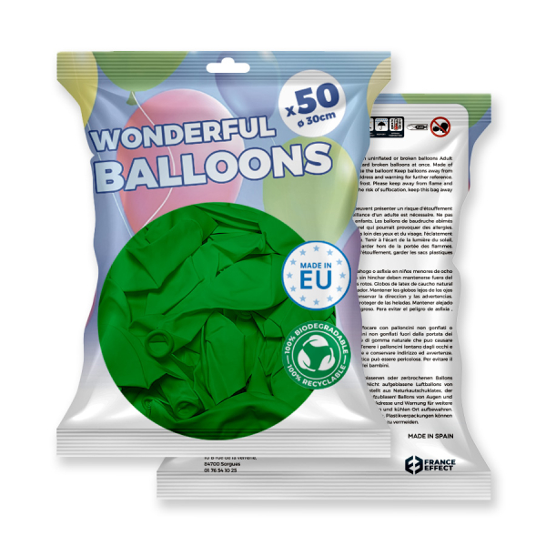 sachet ballon de baudruche vert