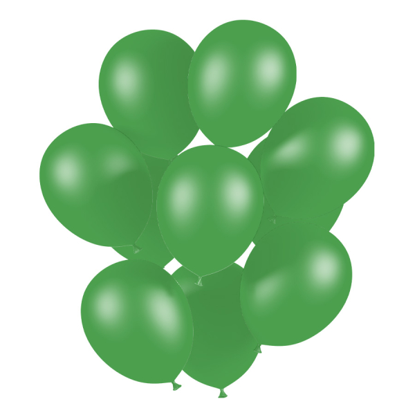 Ballons anniversaire vert foncé - Set de huit ballons de baudruche