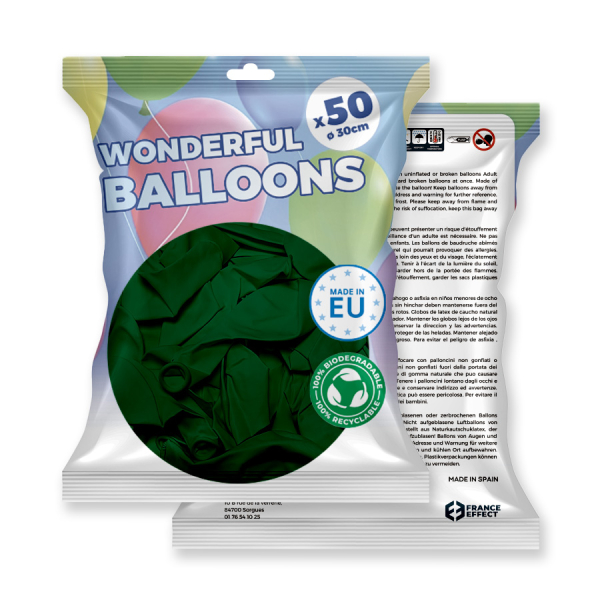 sachet ballons baudruche vert foncé