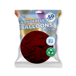 50 ballons de baudruche biodégradable Bordeau métallisé - 30 cm