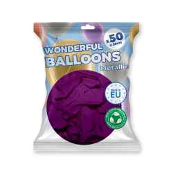 50 ballons de baudruche biodégradable Violet métallisé - 30 cm