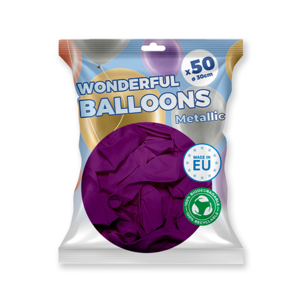 50 ballons de baudruche biodégradable Violet métallisé 50 ballons de baudruche biodégradable Violet métallisé
