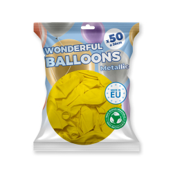 50 ballons de baudruche biodégradable Jaune métallisé
