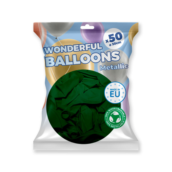 ballons de baudruche biodégradable Vert émeraude métallisé