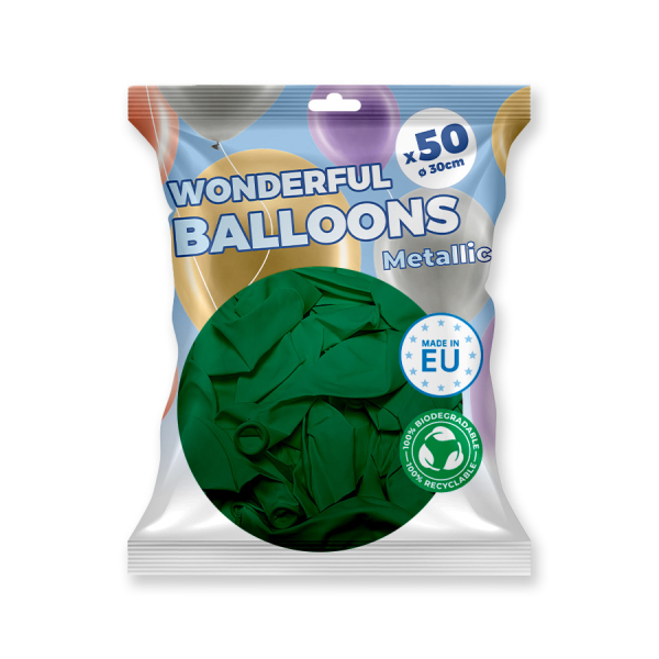 paquet ballon métallique vert menthe