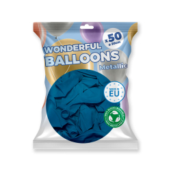 bouquet Ballons de baudruche biodégradable bleu métallisé