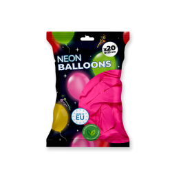 20 ballons de baudruche fluo néon Rose - 25 cm