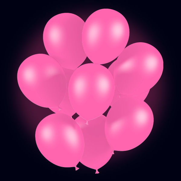 Ballons Baudruche Rose Fluorescents, déco fluo éclatante