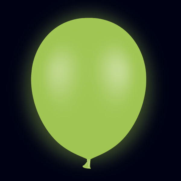 ballon fluo vert dans le noir