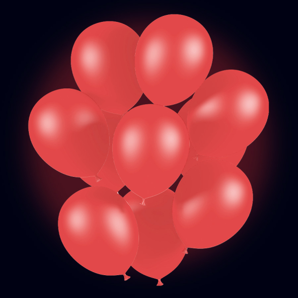 20 ballons de baudruche fluo néon Rouge