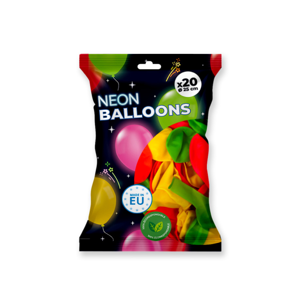 ballons fluo multicolore