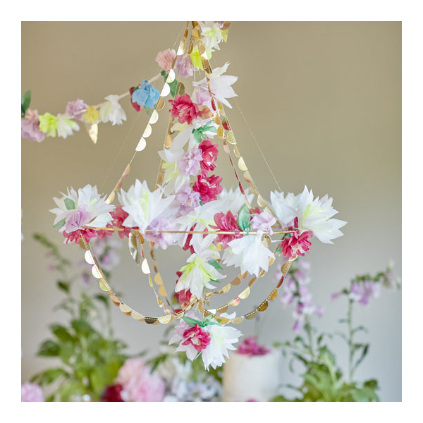 Chandelier fleurie violet papier Chandelier fleurie violet papier
