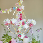 Chandelier fleurie violet papier Chandelier fleurie violet papier