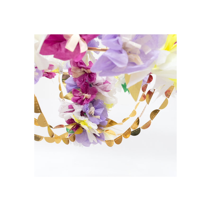 deco Chandelier fleurie violet