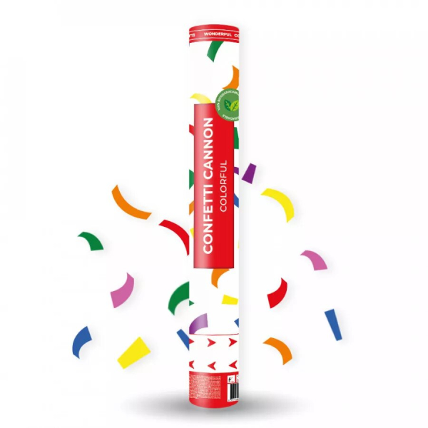 Canon à Confettis Multicolore 60 Cm - Pour Fêtes, Anniversaires, Mariages - Lancer De Confettis Papier Festif