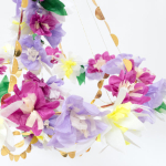 Chandelier fleurie violet fleur papier Chandelier fleurie violet fleur papier