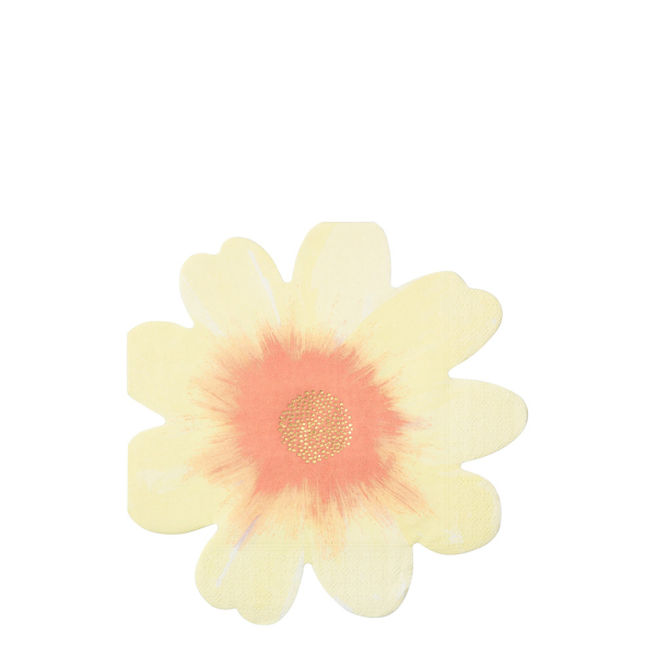serviette fleur jaune
