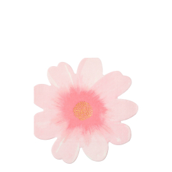 serviette fleur rose