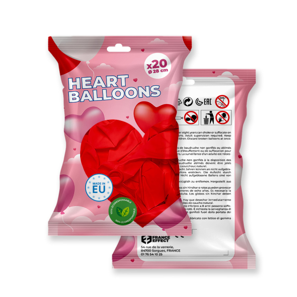 ballon latex forme coeur rouge