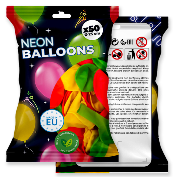 ballons fluo couleur mix