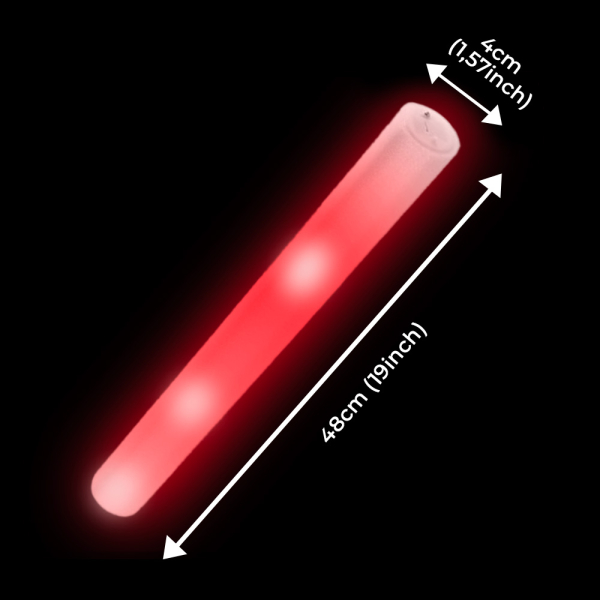 bâton mousse led rouge dimensions