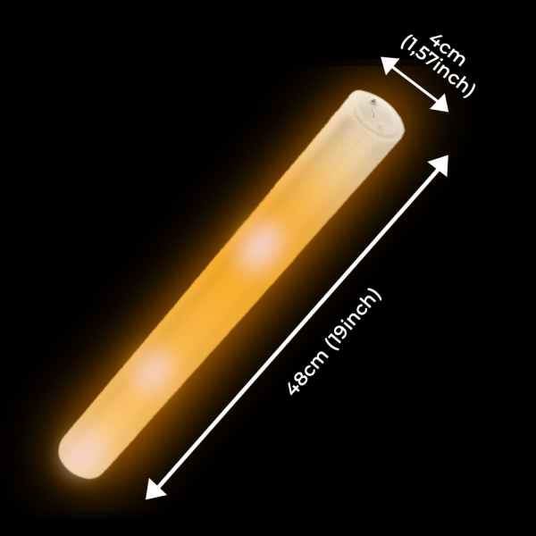 bâton mousse led orange dimensions