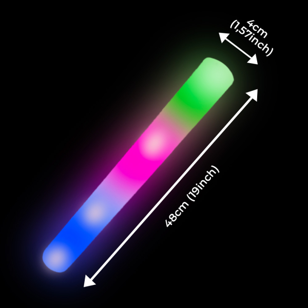 bâton mousse led multicolore dimensions