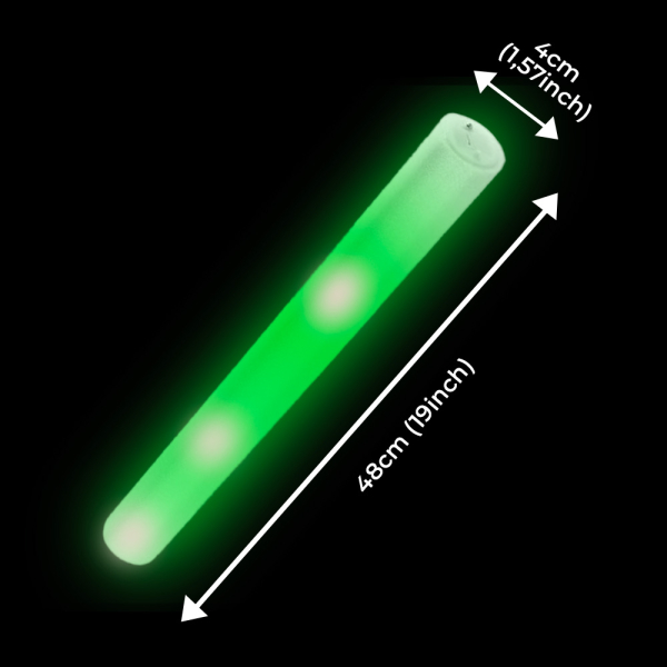 bâton mousse led vert dimensions