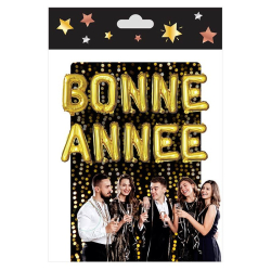 Guirlande Ballons Foil ''Bonne Année'' Or - 35 cm