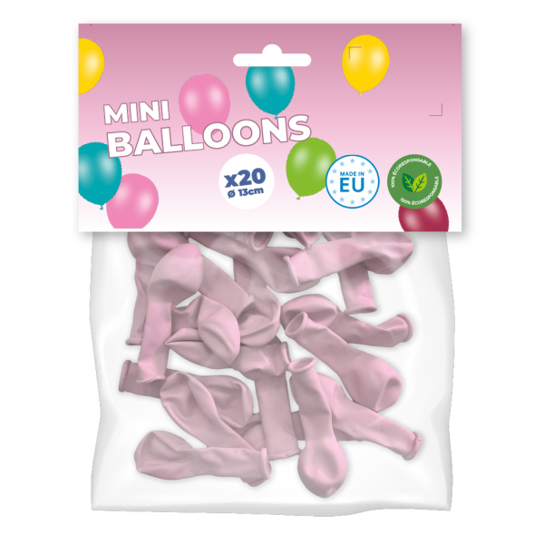 mini ballons rose pastel