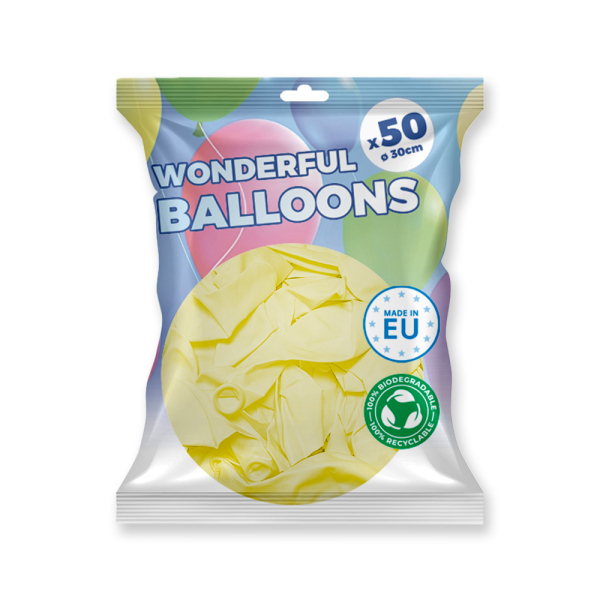 paquet 50 Ballons de baudruche biodégradable Ivoire