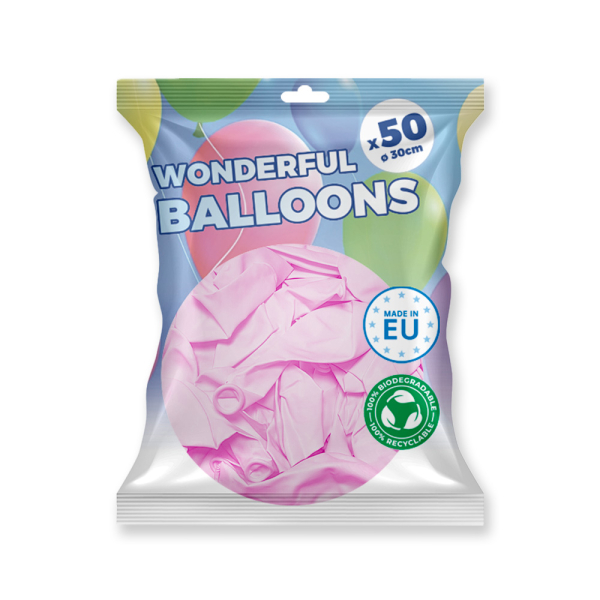 ballons roses pastel biodegradable