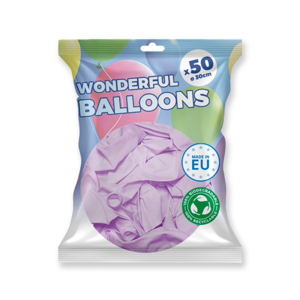 ballons violets pastel paquet