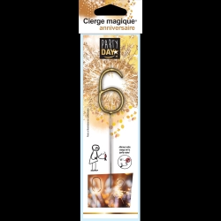Cierge magique chiffre 6 doré