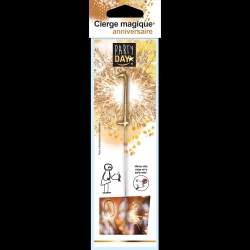 Cierge magique chiffre 1 doré