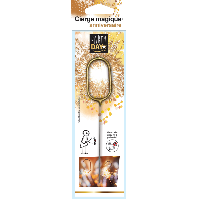 Cierge magique chiffre 0 doré