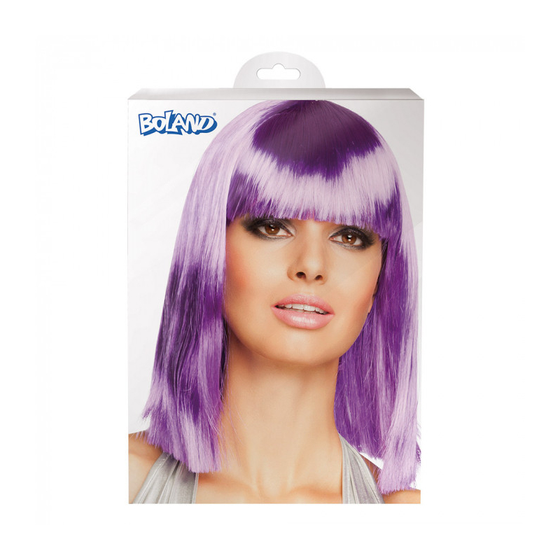 Perruque violette Néon avec frange