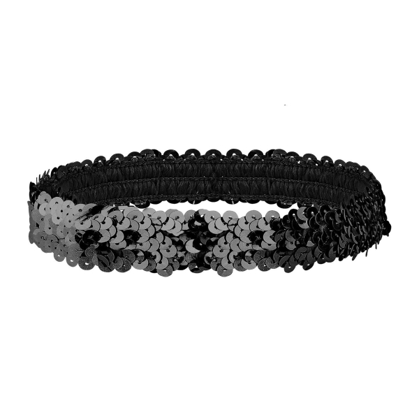 Bandeau disco à paillettes noires Bandeau disco à paillettes noires