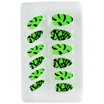 Faux ongles verts fluo chauve-souris auto-adhésifs - Lot de 12 Faux ongles verts fluo chauve-souris auto-adhésifs - Lot de 12