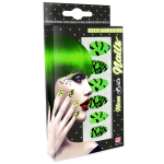 Faux ongles verts fluo chauve-souris auto-adhésifs - Lot de 12 Faux ongles verts fluo chauve-souris auto-adhésifs - Lot de 12