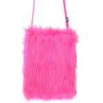 Sac à main en peluche rose fluo Sac à main en peluche rose fluo