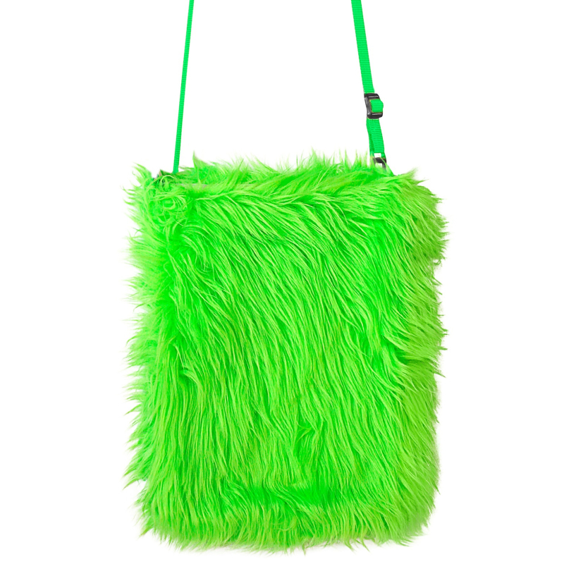 Sac à main en peluche vert fluo