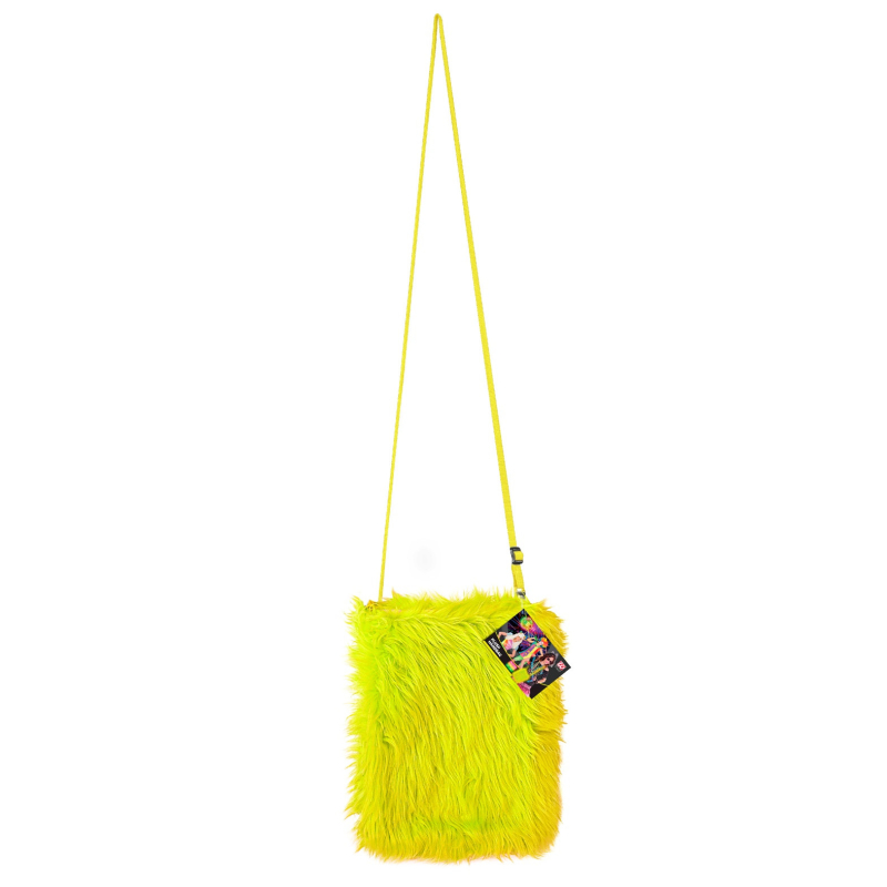 Sac à main en peluche jaune fluo