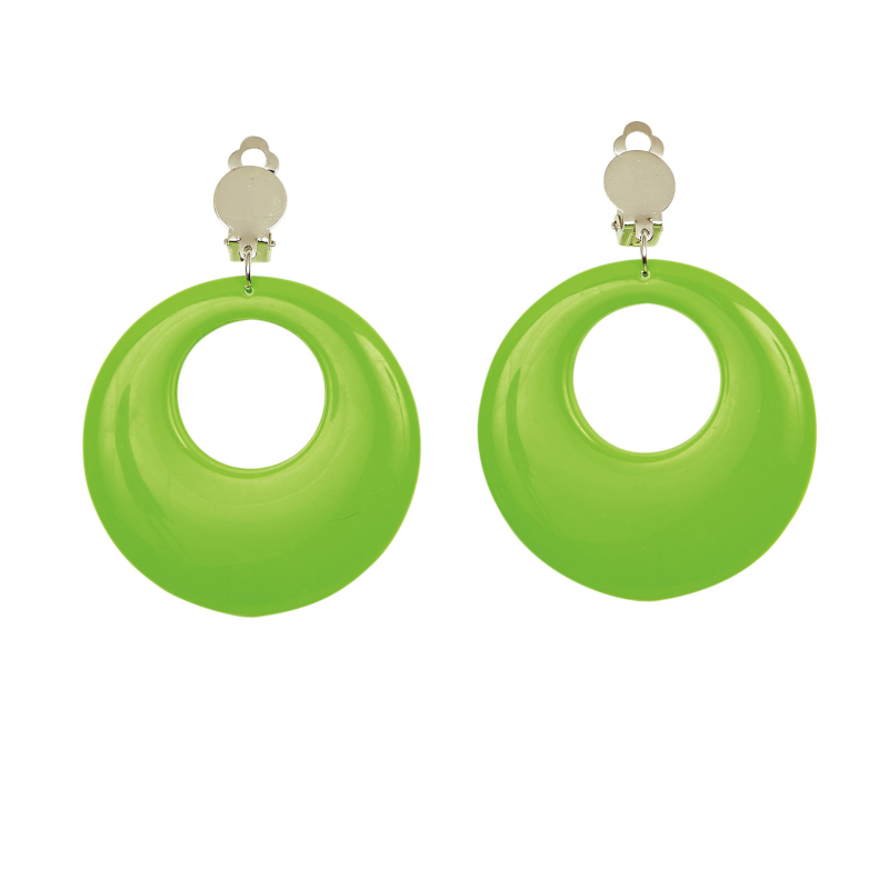Paire de boucles d'oreilles vert néon