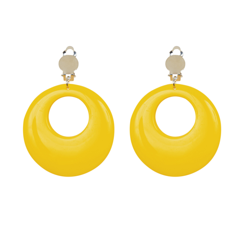 Paire de boucles d'oreilles jaune néon